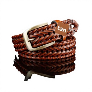 <b>Vintage</b> Style Genuine Leather Steel Buckle Durable Heavy Duty Waterproof Eco-Friendly OEM ODM Customizable 3.8CM Width <b>Belts</b> - Product Image 4