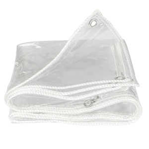 <span class=keywords><strong>Lona</strong></span> de PVC Transparente Personalizada, <span class=keywords><strong>Impermeable</strong></span>, de 0.5 mm, Resistente, con Cierre para Pérgola, Gazebo, Patio - Product Image 1
