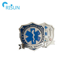 Épinglette de défi personnalisée avec logo pour les services médicaux d'intervention d'urgence, émail d'usine, pour médecins, infirmières et premiers secours - Product Image 5