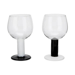 Verres à vin rouge bordeaux bicolores personnalisés en gros pour mariage - Product Image 1