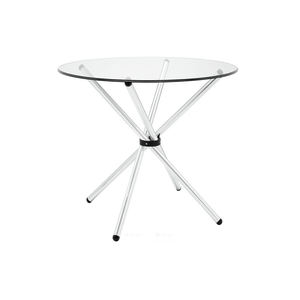 Precio de fábrica barato moderno de vidrio templado redondo Mesa de <span class=keywords><strong>Cristal</strong></span> patas de madera efecto patas mesa de comedor - Product Image 4
