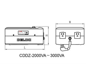 MT-CDDZ-F-2000VA 110V/220V หม้อแปลงไฟฟ้าแบบสเต็ปอัพ/สเต็ปดาวน์ 2000VA เฟสเดียว 50/60Hz ตัวแปลงไฟ AC จอแสดงผล LCD ป้องกันความร้อนเกิน 200V - Product Image 1