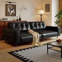 Kualitas baik cahaya mewah Italia kulit gaya Amerika disesuaikan bingkai kayu solid furnitur ruang tamu sofa modular