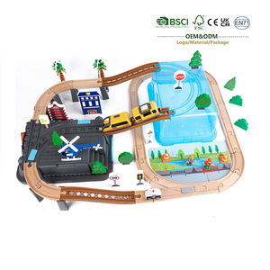 Ensemble de rails de train électrique en bois - Jouet éducatif de <span class=keywords><strong>puzzle</strong></span> pour enfants de 3 à 12 ans, unisexe, interaction parent-enfant, train en bois - Product Image 1