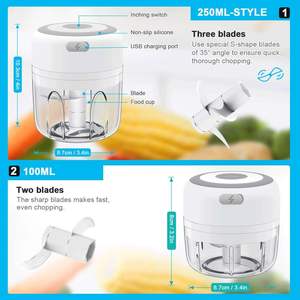 Presse à légumes électrique sans fil à usage domestique Mini presse-ail en acier inoxydable et plastique PP - Product Image 6