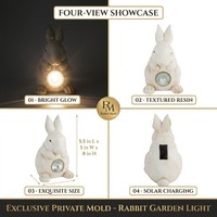 Lampe de nuit créative à détecteur de mouvement en forme de lapin pour jardin, lumière LED solaire extérieure rechargeable IP65 avec logo couleur OEM ODM