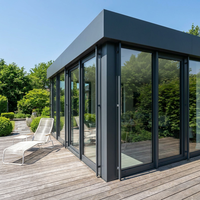 Puertas Plegables Modernas de Vidrio con Marco de Aleación de Aluminio para Terraza, Patio, Entrada de Vivienda o Villa