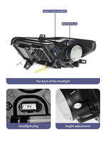 Phares de projecteur LED JUSHUN pour Mustang 15-17 avec feux de jour (DRL) et clignotants séquentiels – Amélioration des feux avant (Entrepôt US)