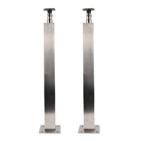 Poteau de balustrade en acier inoxydable avec pince à verre, support de main courante pour terrasse extérieure, système de garde-corps pour balcon, pont et escalier