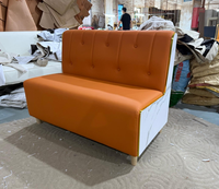 Ensemble de sièges de restaurant commercial, canapé en cuir rembourré, table et chaises pour café, hôtel, mobilier de salon