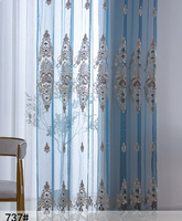 Rideaux en voile brodés en polyester écologique de luxe haut de gamme pour fenêtres françaises, design Art Déco, tailles personnalisées, salon