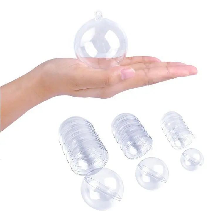 50mm Plastic Mini Ornament Transparent Christmas Ball Plastic Christmas Decoration Supplies