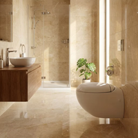 WC suspendu monobloc blanc à chasse directe, style moderne, en céramique, avec siphon en P, à fermeture lente, idéal pour salle de bain et hôtel - Vente chaude