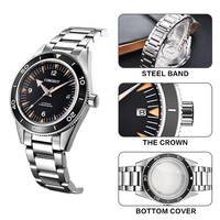 Montre mécanique automatique Corgeut 41 mm Sport pour homme, style 007 James Bond, acier inoxydable 316L, verre saphir, Miyota 8215