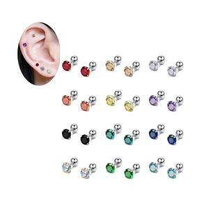 Xincocus orecchini caldi di colore misto orecchini orecchini a bottone elica Piercing alla moda Tragus cartilagine gioielli <span class=keywords><strong>per</strong></span> il corpo da donna - Product Image 1