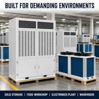 Déshumidificateur industriel 960L/D de type refroidissement avec minuterie pour piscine et sous-sol, option de contrôleur micro-ordinateur PCB/PLC