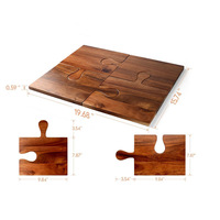 Planches à découper épissables en forme de puzzle de qualité supérieure plateau de service de fête à la maison avec porte-gobelet et poignée
