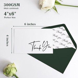 Goefun 144 Cartes de <span class=keywords><strong>Remerciement</strong></span> avec Enveloppes, Lot en Gros 4x6, Notes Vides Vertes pour Mariage, Baby Shower, Bridal Shower, <span class=keywords><strong>Funérailles</strong></span> - Fabriqué en Chine - Product Image 3