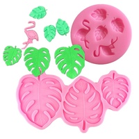 Moules à Fondant Tropical hawaïens en Silicone, flamant rose, feuille de palmier, arbre, ananas, décoration de gâteau d'été
