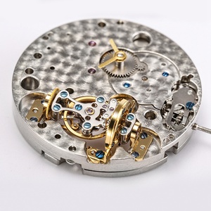 Mouvement de montre automatique mécanique personnalisé à axe unique rotatif avec tourbillon, motif écailles de poisson et ondes de Genève - Product Image 1