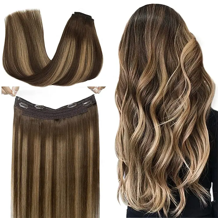 Factory Virgin Human Hair Adjustable Headband Size Natural Weave Straight Wigs Invisible Secret Wire Extensions For Women