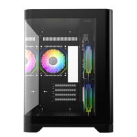 Casing kubus MATX putih kualitas bagus casing komputer kaca melengkung mendukung BTF MB Dual 360 AIO ATX PSU 40 seri GPU casing PC Game