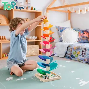 TOP Montessori กลีบดอกไม้ดนตรีของเล่นต้นไม้สีรุ้ง,สำหรับเด็กเล่นของเล่นเพื่อการศึกษา Jeu Baby Waldorf