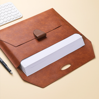 Carpeta de Archivos de Piel Sintética PU con Logotipo Personalizado de Fábrica RR, Bolsa para Documentos A4 de Gran Capacidad con Cierre de Botón a Presión, para Oficina y Reuniones