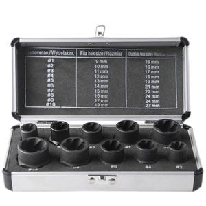 मल्टी-फंक्शन 10 पीसी क्षतिग्रस्त अखरोट स्टड रिमूवर बोल्ट रिमूवर स्क्रू निकालने वाले सॉकेट हैंड टूल किट - Product Image 1