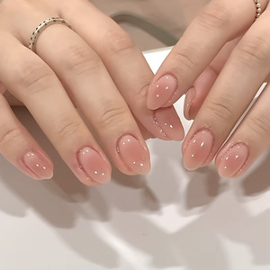 <span class=keywords><strong>Uñas</strong></span> Postizas Color <span class=keywords><strong>Rosa</strong></span> Nude, Cortas/Medias, Forma Almendrada, Adhesivas, para Chicas y Mujeres - Product Image 1