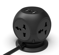 Adaptador de Viaje Extensible Rubik's Cube con Enchufe USB para EE. UU., UE y Reino Unido, Universal, 10A, Plástico