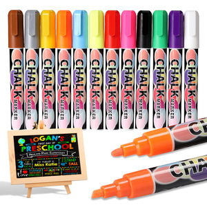 Marcadores de <span class=keywords><strong>Tiza</strong></span> Líquida para Pizarra, Calendario, Vidrio, Rotuladores de Neón, Marcadores Lavables para Ventanas, <span class=keywords><strong>Pintura</strong></span> y Dibujo - Product Image 1