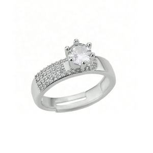 Anillo de Latón Circular de Moda con Incrustaciones de Circonita, Chapado en Oro de 18K, Anillo Unisex Moderno - Product Image 5