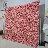 DKB PROMOTION Mur de fleurs en soie, Mur de roses pour décoration de mariage, toile de fond de fête, Mur floral