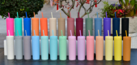 Vente en gros Logo personnalisé petits gobelets en plastique poli 16oz gobelet de voyage avec couvercle et paille en vrac