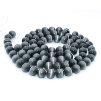 Perles naturelles en forme d'œil de chat, pierres brillantes de 6, 8 ou 10mm, pour la lutte contre les chocs, qualité supérieure