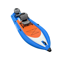 Kayak gonflable extérieur d'entraînement de pédale de sport de Funworld pédales gonflables de pêche de 2 personnes canoë kayak