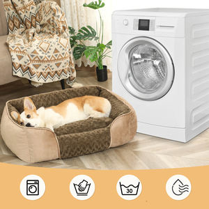 Hot Selling Small Dog <span class=keywords><strong>Cat</strong></span> Schlaf bett Modern Style Großhandel Rose Plüsch Wildleder <span class=keywords><strong>Fleece</strong></span> Anti-Rutsch-Boden Abnehmbare Wasch bare Abdeckung - Product Image 4