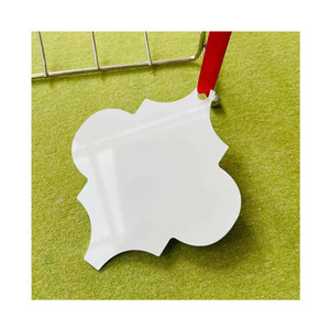 Adorno Navideño de Aluminio Blanco Personalizado con Forma de <span class=keywords><strong>Arabesco</strong></span> para Sublimación, Modelo Dalijia 2026 - Product Image 1