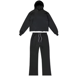 Nhà Sản Xuất Thiết Kế Theo Dõi Mồ Hôi Phù Hợp Với Hai <span class=keywords><strong>2</strong></span> Mảnh Jogger Set Cho Nam Giới Bùng Mồ Hôi Quần Nam Giới Với Crop Boxy Phù Hợp Với Hoodies Bộ Đồ Thể Thao - Product Image 4