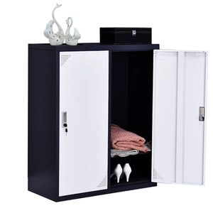 Casillero Pequeño de 2 Puertas para Niños, Metálico <span class=keywords><strong>Vintage</strong></span> con Recubrimiento en Polvo, Color Blanco, Desmontable, para Ropa de Gimnasio, con Cerradura con Llave - Product Image 4