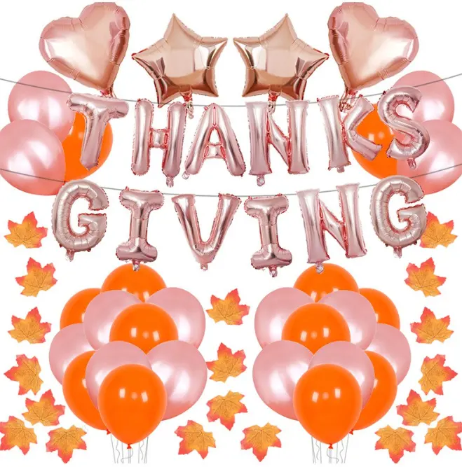 Give Thanks Dinde lettre Foil Balloon and Erables ornements Guirlande pour Thanksgiving Festival home party Backdrop Decoration set