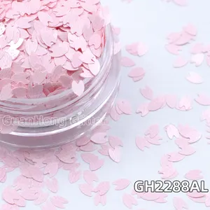 2023 GUANHONG Newest Oil-based Solvent Resistance Matte Petal Shaped Glitter For Nail Arts Decorations