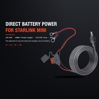 Câble d'alimentation directe Starlink Mini 5M (16,4FT), 18AWG, avec bornes à joint torique en cuivre étamé, porte-fusible ATC/ATO, 12V-48V pour VR et bateau