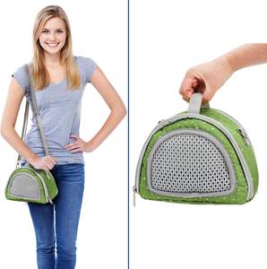 Offre Spéciale sac à dos Portable en Polyester personnalisé pour petits animaux fermeture à glissière respirante pour cochons d'inde Hamsters oiseaux chiots - Product Image 3
