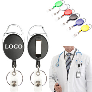 Wholesale Retractable Badge Reel Carabiner <b>Belt</b> Clip Key Ring for Travel Agency Automotive Retractable ID Card Holders Carabiner - Product Image 2