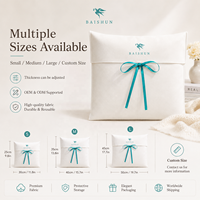 Pochette en coton avec rabat, ruban et nœud, logo personnalisé, sérigraphie, marquage à chaud, personnalisation du ruban, OEM ODM