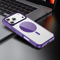 Coque de protection intégrale compatible avec iPhone 18 17 16 Pro Max, cadre bicolore, dos transparent, aimant intégré, prise en main confortable
