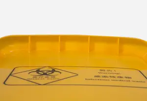 50L <span class=keywords><strong>Giallo</strong></span> Mediche di Plastica <span class=keywords><strong>Bidone</strong></span> Della Spazzatura Con Ruote - Product Image 4