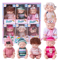 6 Stück Neue Modische 12cm Simulations-Reborn-Puppen Spielzeug Mini Niedliche Schlafende Baby-Serie Puppe Cartoon-Tierspielzeug für Kinder Geburtstagsgeschenk